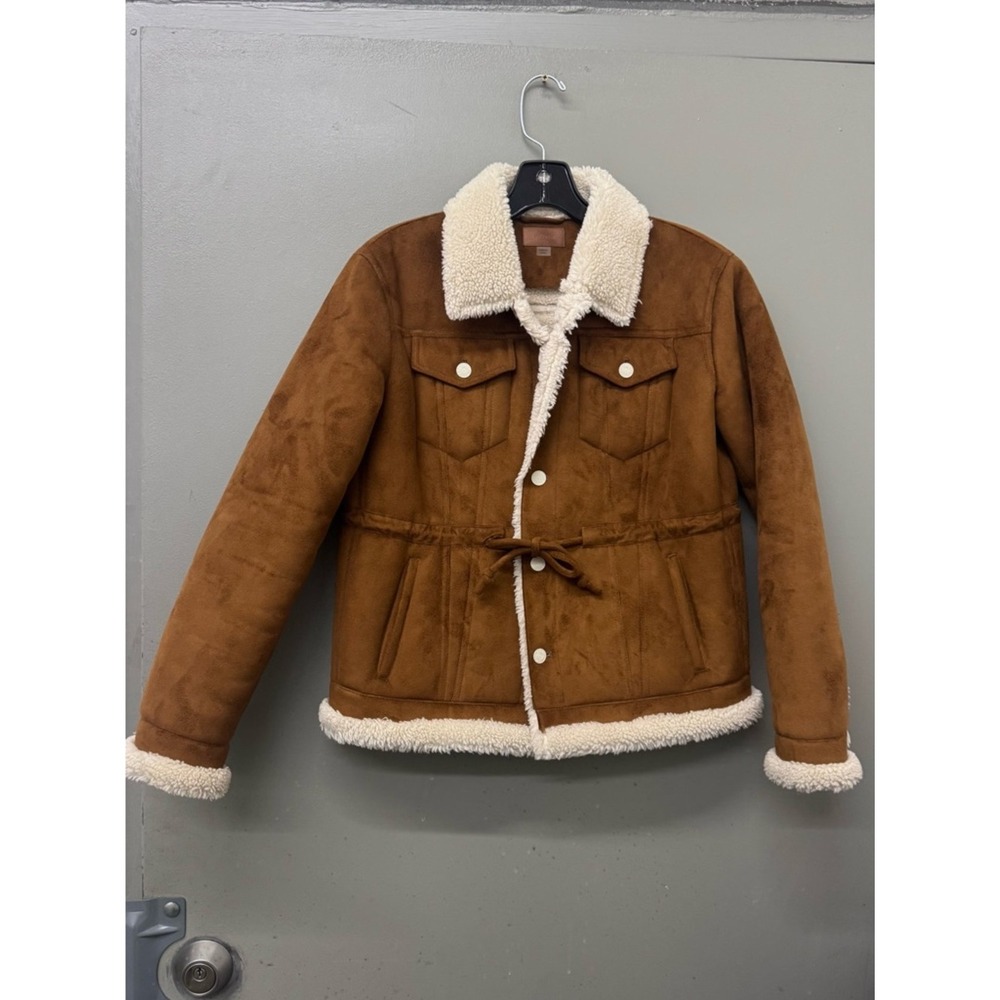 Mother The Drawstring Drifter Womens XS Chalet Girls Faux Suede Jacket Coat
